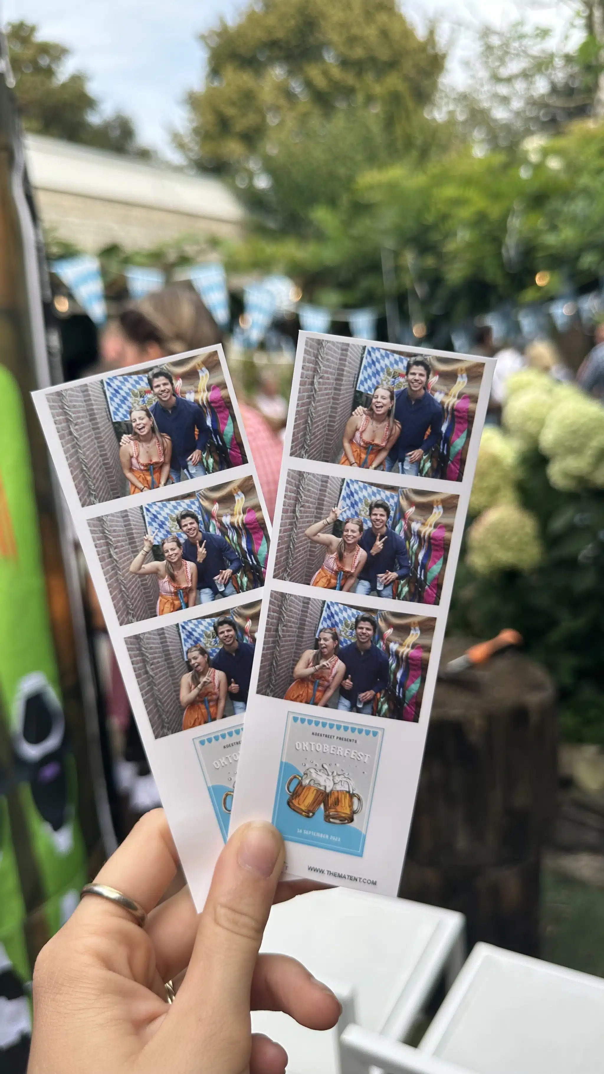 Fotostrips met feestfotos uit de photobooth van Thematent