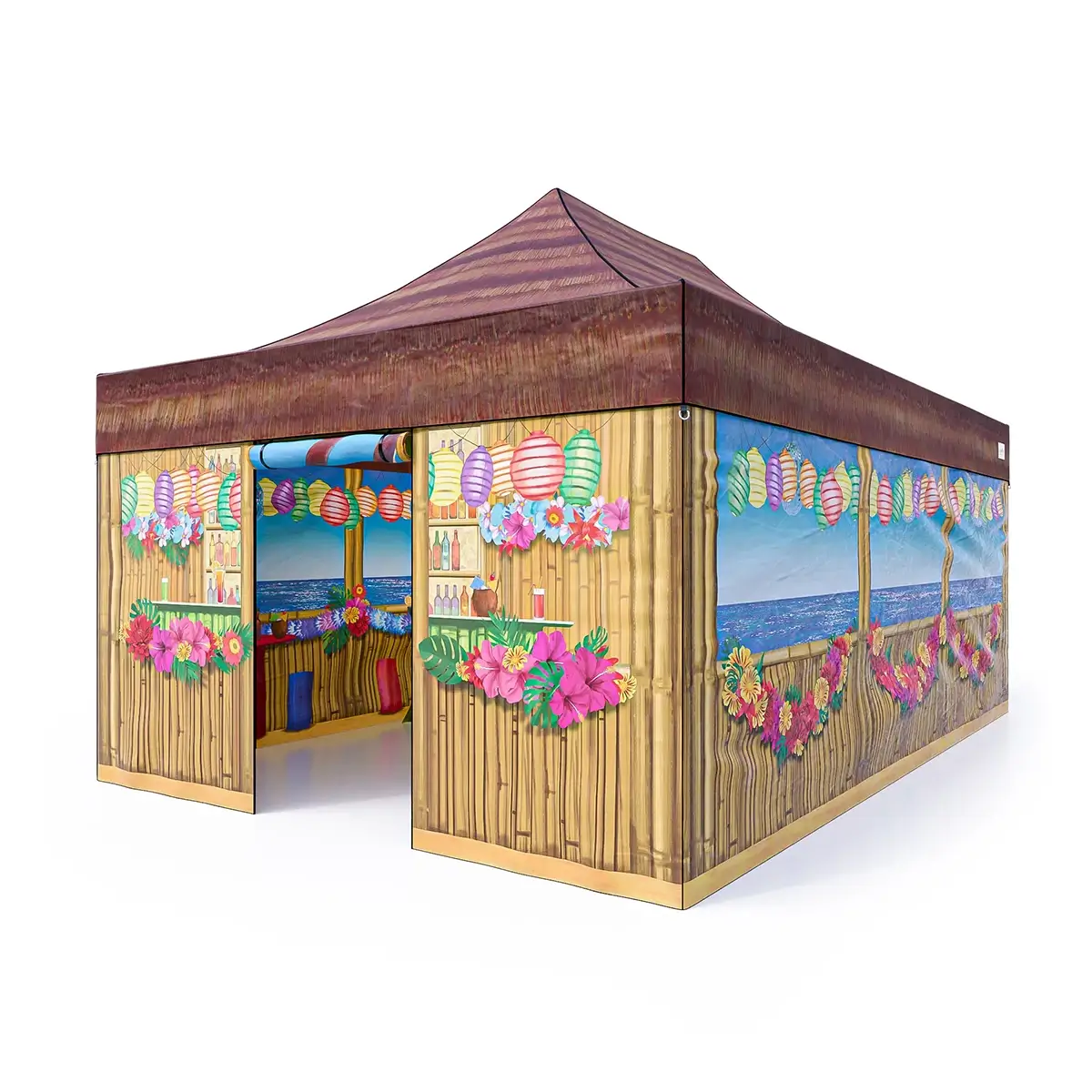 Tropische Easy Up thematent huren voor een zomers feest